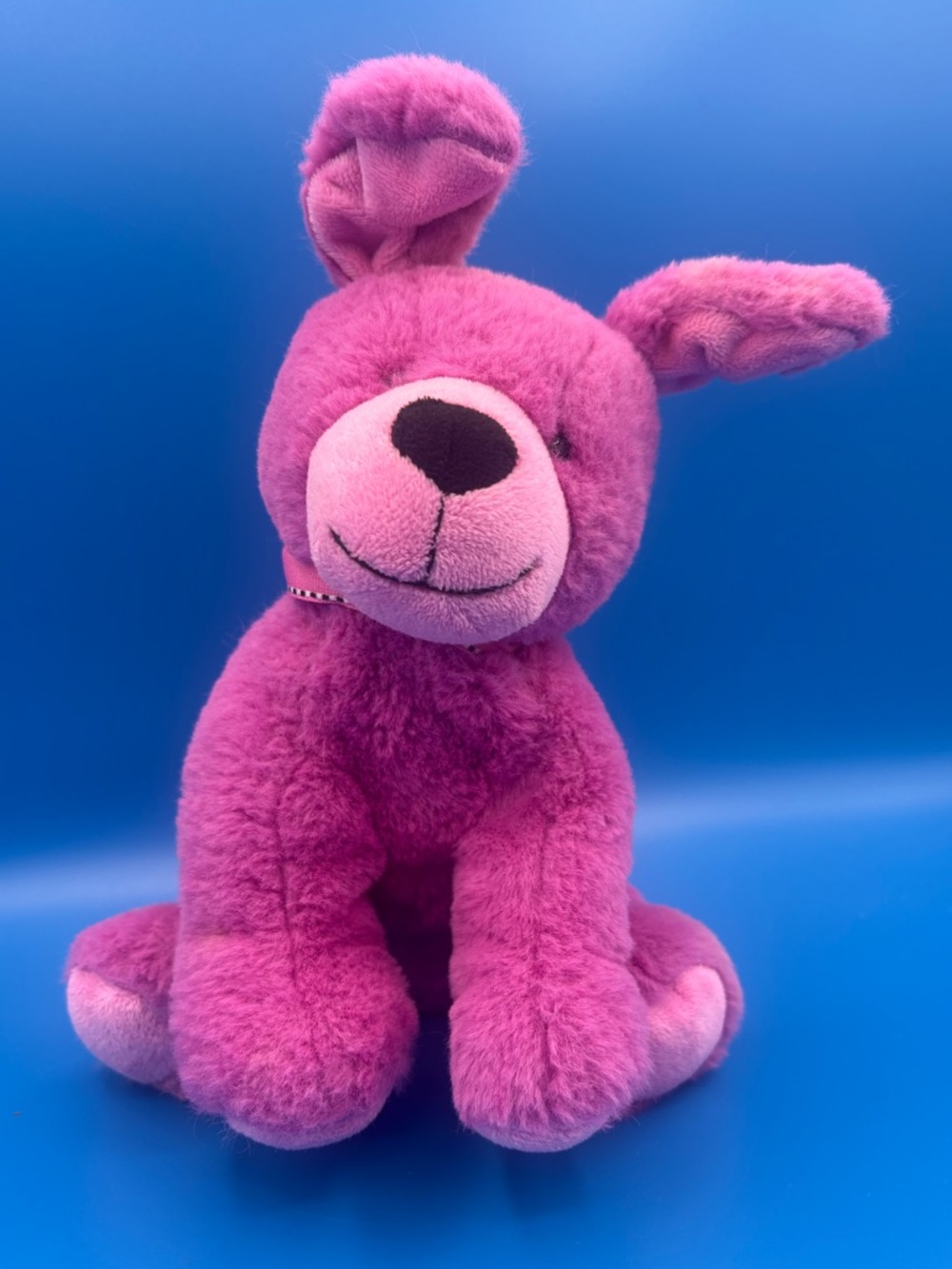 Gitzy Purple Puppy Dog Stuffed Animal Soft Toy Pink Collar Vintage